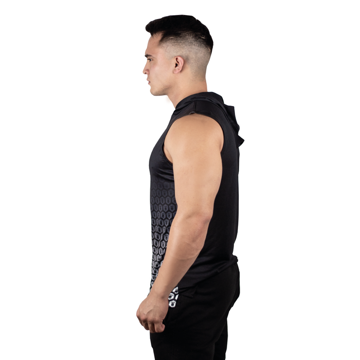 Pro Fitness con capucha (difuminado Negró)